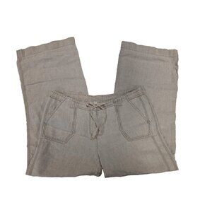 J Jill Linen Pull On Elastic Waist Pants